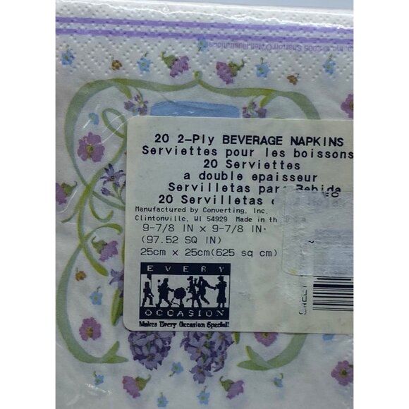 Every Occasion Purple Hyacinth 2-Ply Luncheon and Beverage Napkins 20 Count Each - Picture 5 of 6